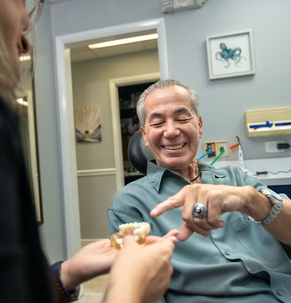 smiling dental implant patient